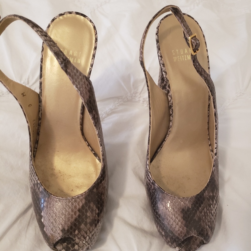 STUART WEITZMAN PEEP TOE SLINGBACKS SIZE 9